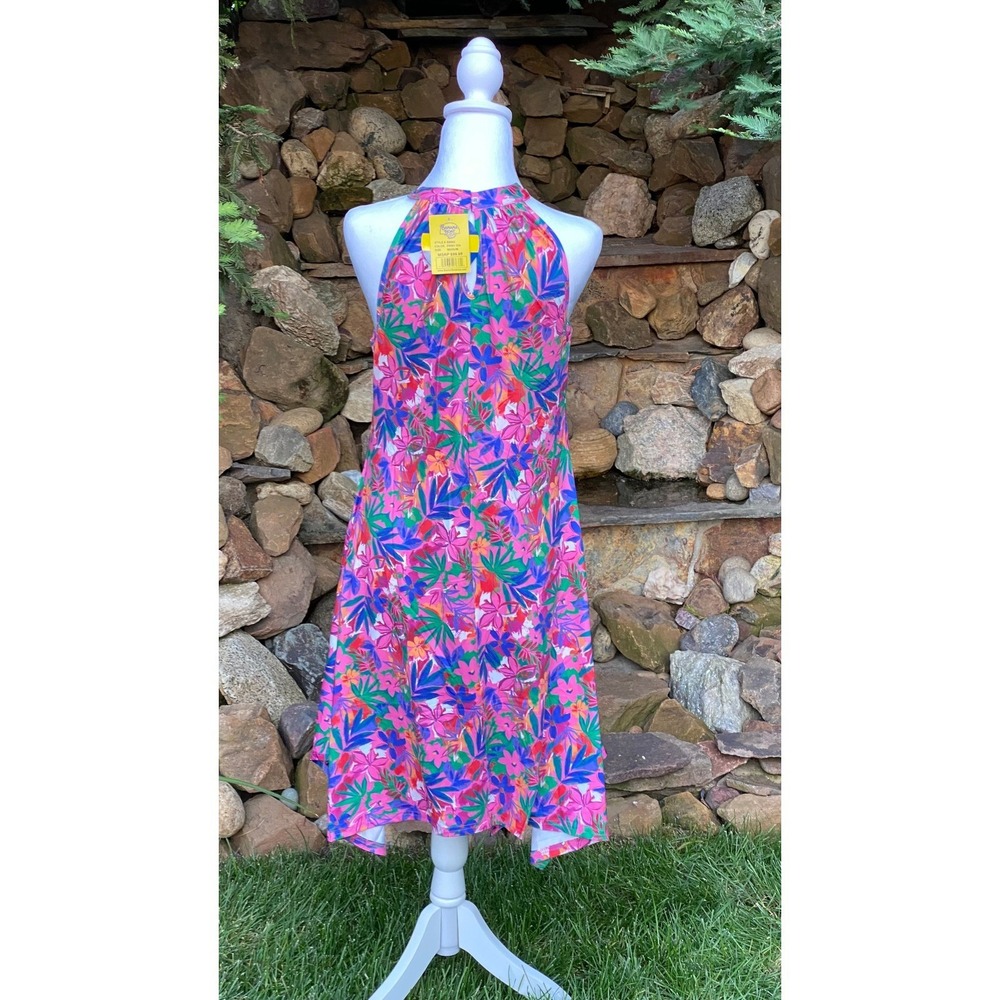 Banana Boat Sundress Size LARGE new with tags Mauve Floral UPF 50+ Halter - Picture 4 of 6